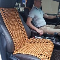 Đệm lót ghế ô tô hạt gỗ Pơ Mu 100 tự nhiên tựa lưng massage trên ô tô, xe hơi dạng cài đàn