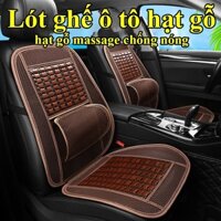 Đệm lót ghế ô tô hạt gỗ thoáng khí mát mẻ đệm lót ghế ô tô massage giảm đau nhức cổ vai gáy chống nóng