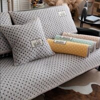 Đệm Lót Ghế sofa Vải cotton Họa Tiết Chấm Bi Chống Trượt Phong Cách Bắc Âu Đơn Giản kg7i x1