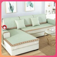 Đệm Lót Ghế Sofa Vải Lụa Lạnh Kết Hợp Mây Mát Tiện Dụng Cho Mùa Hè