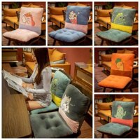 Đệm lót ghế văn phòng Cartoon hai mảnh có thể tháo rời chống trượt - Happydolphin.HCM