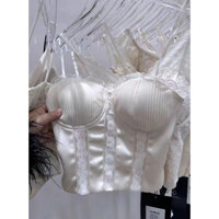 Đệm Lót Ngực Ren Phong Cách Yujie dây đeo lưng cao dây đeo cổ áo dài Huanguanjiahs chồn P9QP VPZA