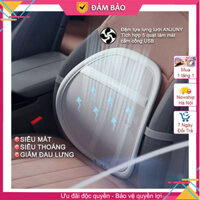 Đệm lưng lưới kèm 5 quạt điện siêu mát ngồi ô tô chính hãng Anjuny,Gối tựa lưng oto hỗ trợ giảm đau lưng khi lái xe hơi