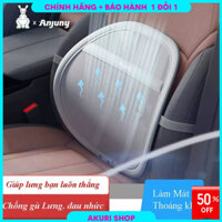 Đệm lưng lưới kèm 5 quạt điện siêu mát ngồi ô tô chính hãng Anjuny,Gối tựa lưng oto hỗ trợ giảm đau lưng khi lái xe hơi