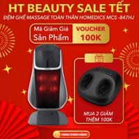 Đệm massage Shiatsu 3D TruTouch HoMedics MCS-847HJ nhà HT Beauty, máy massage nhiệt hồng ngoại kèm bi lăn