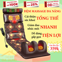 Đệm massage toàn thân cao cấp xoa bóp đảo chiều, chườm nóng hồng ngoại, rung mátxa tần số cao giúp thư giãn phục hồi sức