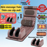 Đệm Massage Toàn Thân Da Cao Cấp, Thảm Massage Hồng Ngoại Xoa Bóp Giảm Đau Mỏi,Thư Giãn Phục Hồi Sức Khỏe, Ghế Mát Xa