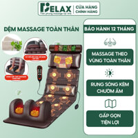 Đệm Massage Toàn Thân Đa Năng DELAX Massage Vai, Cổ, Eo, Lưng, Chân Và Gối Massage Sóng Rung Kèm Chườm Nóng TMS01