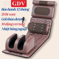 Đệm Massage Toàn Thân GDV Kèm Gối Xông Thảo Mộc, Massage Cổ Vai Gáy và Massage Chân thảm ghế mát xa rung, làm ấm, dụng cụ phục hồi sức khoẻ