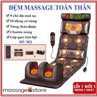 Đệm massage toàn thân loại da cao cấp, Đệm mat xa toàn thân hồng ngoại, nệm matxa tại nhà kèm gối thảo mộc, mát xa chân