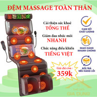 Đệm massage toàn thân - Máy massage lưng và cột sống, cổ, vai, gáy, chân - Đệm ghế matxa 20 bi chính hãng có hồng ngoại