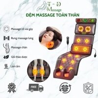 Đệm Massage Toàn Thân - Thảm Massage Toàn Thân Cổ, Vai, Gáy Kết Hợp Túi Chườm Thảo Dược Kèm Máy Massage Bàn Chân Xoa Bóp