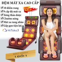 Đệm Mát Xa Toàn Thân 9 Cấp Độ, Nệm Massage Lưng Kèm Gối Thảo Mộc và Massage Chân, Thảm Mát Xa Lưng