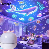 Đêm Máy Chiếu Đầy Sao, Hộp Nhạc Xoay Bầu Trời Mặt Trăng Đèn Đèn led chiếu hình, Đèn Ngủ USB Màu Trang Trí Nhà