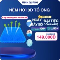 Đệm Ngồi 3D 2 Lớp Thoáng Khí - Đệm Gel Tổ Ong Đàn Hồi Lót Ghế - Chống Đau Mỏi Lưng .