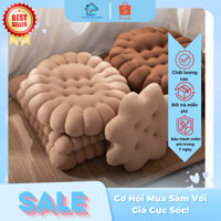 Đệm ngồi bệt hình bánh quy tấm đệm lót ghế decor mẫu mới siêu ngộ nghĩnh, vải nỉ nhung mềm mịn, kích thước 40 x 45