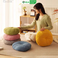 Đệm Ngồi Bệt Tròn Cho Bàn Trang Điểm Vải Cao Cấp Kiểu Hàn Chính Hãng IGA - GC13 - Ghi xám