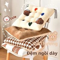 Đệm Ngồi Bệt Tròn Hoạ Tiết Dễ Thương Nệm Lót Ghế Vuông Ngồi Bàn Trà Kiểu Nhật Bông Trắng Cực Êm Mẫu Mới