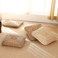 Đệm Ngồi Tatami Đệm Thiền Kiểu Nhật Đệm Ghế Dày Đệm Đệm Đệm Đệm Đệm Đệm Vải Ngô Hình Vuông Futon Ngồi Thiền Dệt Rơm Cửa