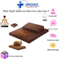 Đệm ngồi thiền AMONO xơ dừa đàn hồi cao,không xẹp lún combo bồ đoàn tọa cụ tặng kèm túi làm quà - an toàn cho cột sống