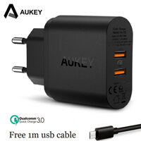 Đệm Sạc Nhanh aukey pa-t16 max 36w 2 Cổng Usb qc3.0 Chuẩn us