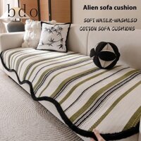 Đệm sofa sọc đồng phục, vải bọc sofa.