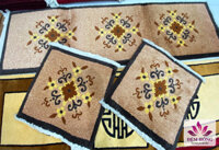 Đệm thảm ghế gỗ len dệt thủ công 1 dài 50×165 + 2 ngắn 50×50