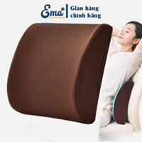 Đệm tựa lưng ghế văn phòng, ô tô cao su non Ema - Vỏ gối 4D tổ ong siêu thoáng - Hàng nhập khẩu - Nâu lưới