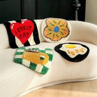 đệm,Cashmere ba chiều Họa tiết hoạt hình phong cách INS,Kích thước 40x40 cm,Đẹp và thời trang.Mềm mại, thoải mái và không trơn trượt.đệm lót ghế,nệm ngồi,đệm lót ghế sofa,nệm lót mông