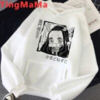 Demon Slayer Kimetsu No Yaiba Nezuko hoodie nam grunge plus size y2k thẩm mỹ nam áo chui đầu 2022 y2k thẩm mỹ