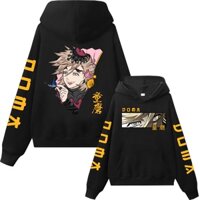 Demon slayer upper moons two douma anime hoodie man woman harajuku áo chui đầu áo dài tay thời trang dạo phố