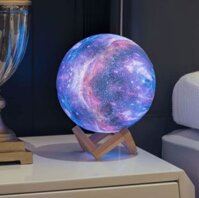 Đèn 3D Galaxy Cảm Ứng Đèn ngủ Mặt Trăng Tím Siêu to 20 cm
