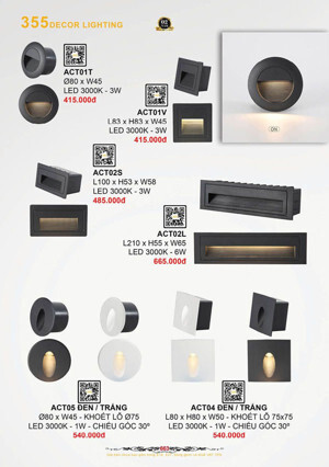 Đèn âm cầu thang LED 3W HP22-ACT01V