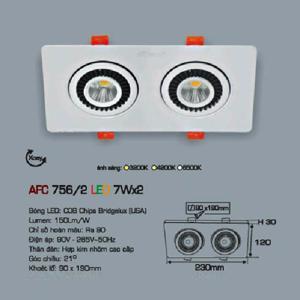 Đèn âm trần downlight Anfaco AFC-756/2 7WX2 1C