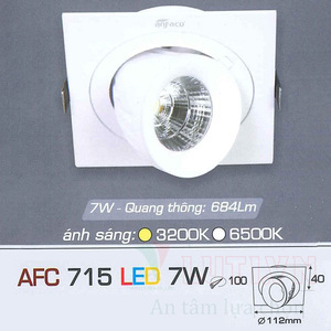 Đèn âm trần downlight Anfaco AFC715 7W
