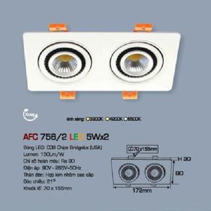 Đèn âm trần downlight Anfaco AFC-756/2 5WX2 1C