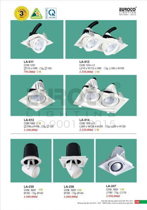 Đèn âm trần Euroto LA-513
