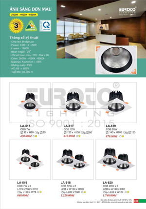 Đèn âm trần Euroto LA-517