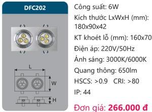 Đèn âm trần led chiếu điểm 6w Duhal DFC202