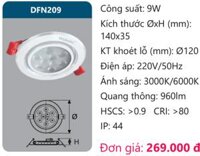 ĐÈN ÂM TRẦN LED CHIẾU ĐIỂM 9W DUHAL DFN209