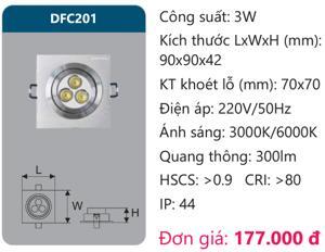 Đèn âm trần led chiếu điểm Duhal DFC201