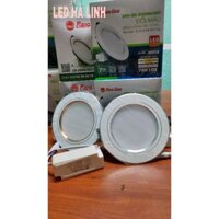 Đèn âm trần led mắt trâu Rạng Đông 3 chế độ màu  viền vàng/viền bạc đổi  màu phi 90/ 7w / viền vàng đổi màu phi 110/9w