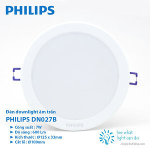 Đèn âm trần LED Philips DN027B LED6 D100 7W
