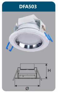 Đèn âm trần led tán quang 3w DFA503