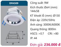 ĐÈN ÂM TRẦN LED TÁN QUANG DUHAL 9W DFA509 / DF A509