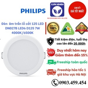 Đèn âm trần LED vuông Philips DN027B LED6 L125 7W