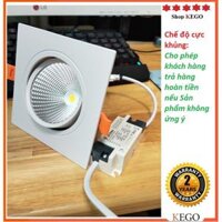 Đèn âm trần mặt vuông. âm trần đôi hình chữ nhật mắt led COB - 12w. Ánh sáng trắng