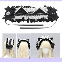 Đến Anime Mèo Tai Băng Đô Quấn Tóc Ren Nơ Đầu Lễ Hội Âm Nhạc Trang Điểm Đạo Cụ