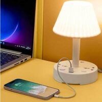 Đèn bàn 3 chế độ sáng tích hợp 2 ổ cắm điện 3 chấu 2 khe usb đa năng 2K2U