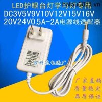 Đèn bàn bảo vệ mắt Led 3V5V9V10V12V15V16V24V0.5 A1A2AV Đèn học tập Bộ chuyển đổi dây nguồn